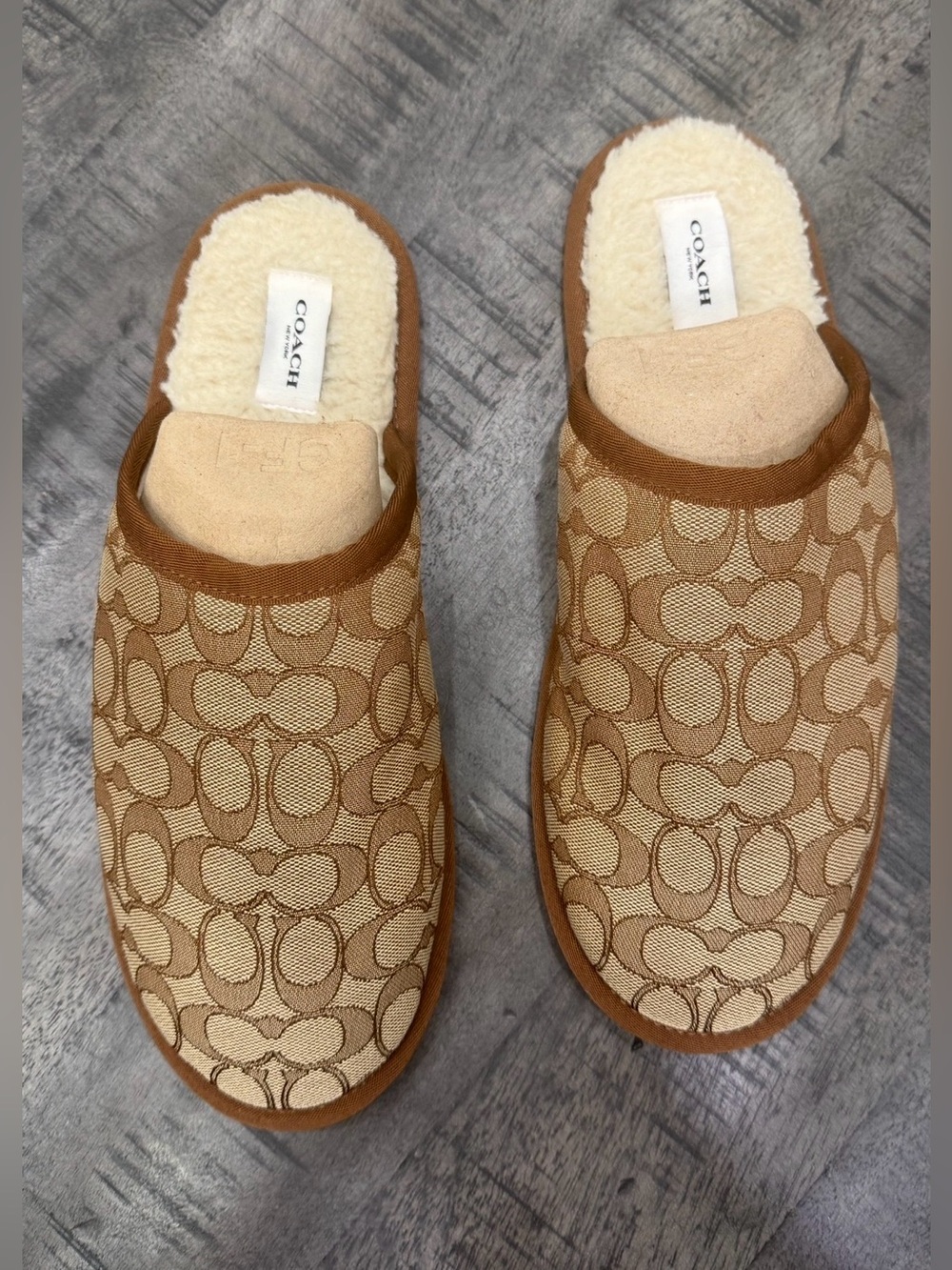 Coach Tan Shearling-Lined Slip-On Slipper - Picture 5 of 7